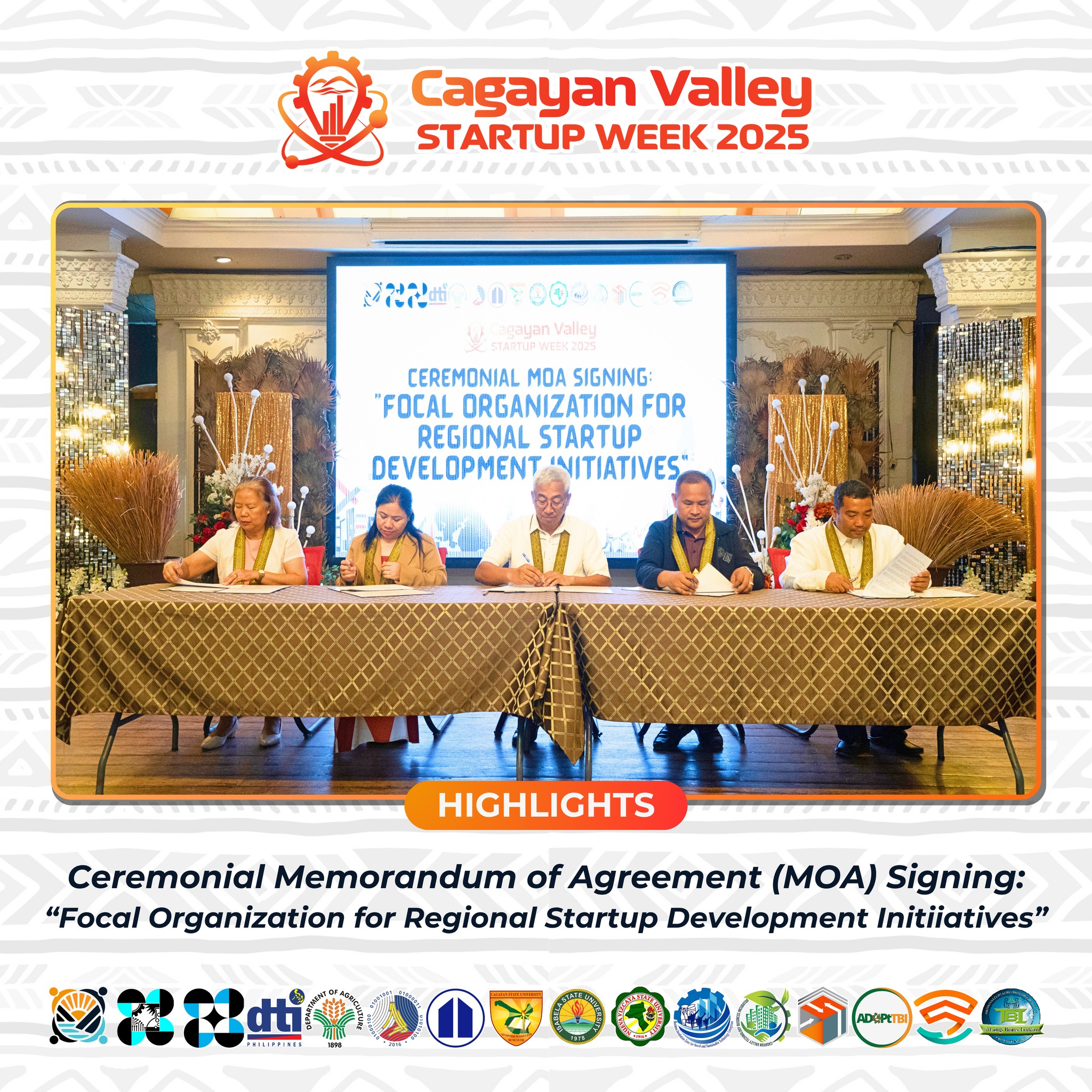 Ceremonial MOA Signing Between SINAG Cagayan Valley and PCCI–Cagayan Chapter as “Focal Organization for Regional Startup Development Initiatives” | October 27, 2025